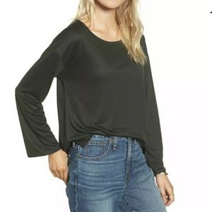 Madewell Libretto Wide Sleeve Top Sz M Light Grey